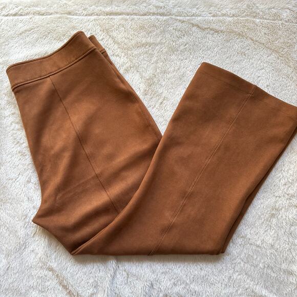 SPANX Faux Suede Flare Pants Caramel Brown Womens 2X - Picture 7 of 11